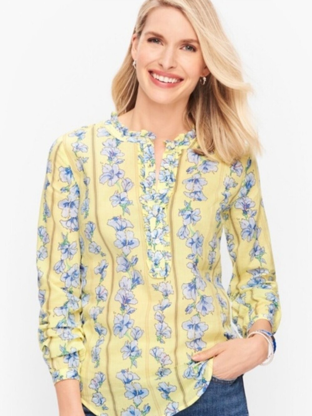 Talbots 100% Cotton Floral Blouse 2X Petite